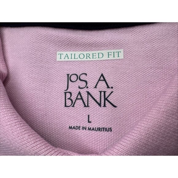 Jos A Bank Polo Shirt Mens Large Pink Cotton Tailored Fit Short Sleeve $45 NEW - Picture 3 of 7